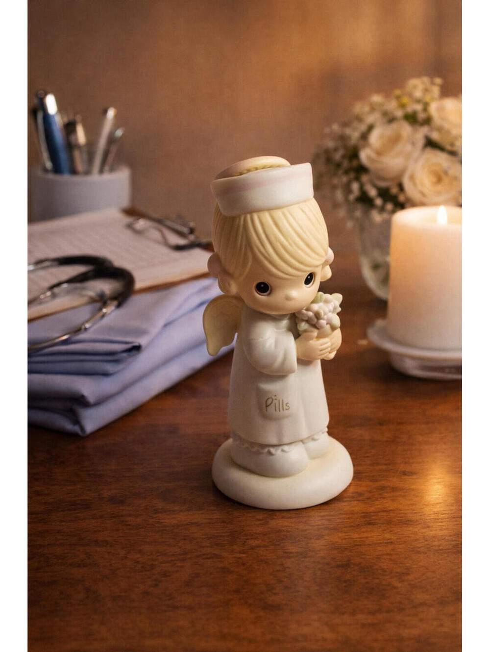Precious Moments 👼Figurine 1986 ~ Angel Of Mercy ⭐️NURSE 102482 Enesco No BOX